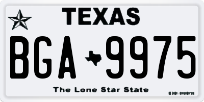 TX license plate BGA9975