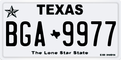 TX license plate BGA9977