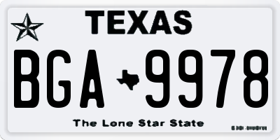 TX license plate BGA9978