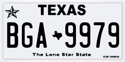 TX license plate BGA9979