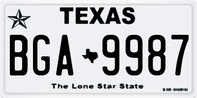 TX license plate BGA9987