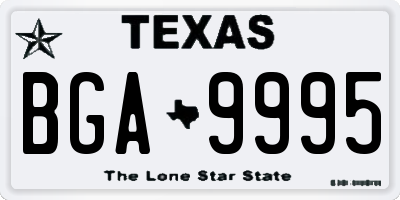 TX license plate BGA9995