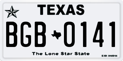 TX license plate BGB0141
