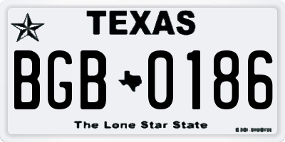 TX license plate BGB0186