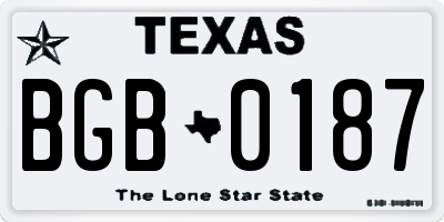 TX license plate BGB0187