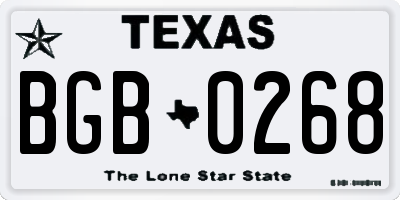 TX license plate BGB0268
