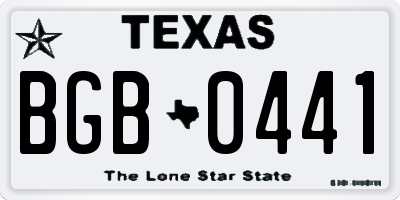 TX license plate BGB0441