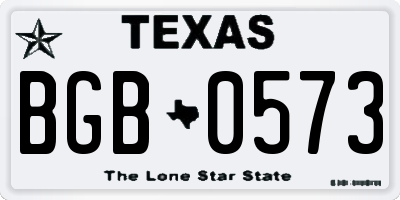 TX license plate BGB0573