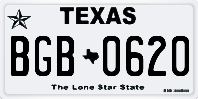 TX license plate BGB0620