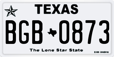 TX license plate BGB0873