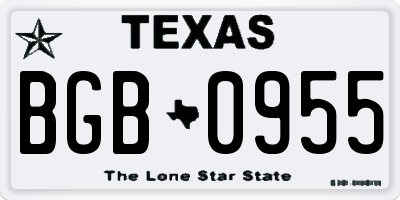TX license plate BGB0955
