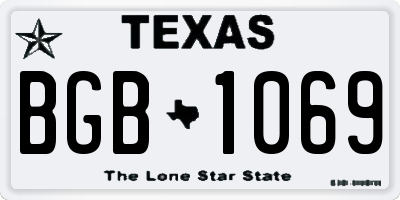 TX license plate BGB1069