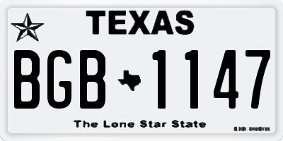 TX license plate BGB1147