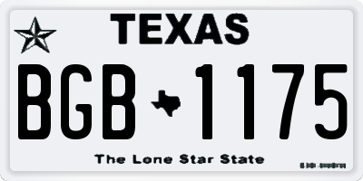 TX license plate BGB1175