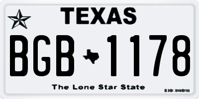 TX license plate BGB1178