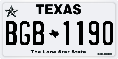 TX license plate BGB1190