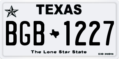 TX license plate BGB1227