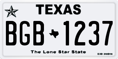 TX license plate BGB1237