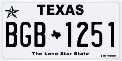 TX license plate BGB1251