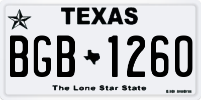 TX license plate BGB1260