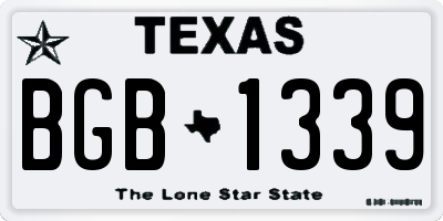 TX license plate BGB1339