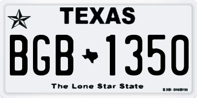TX license plate BGB1350