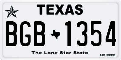 TX license plate BGB1354