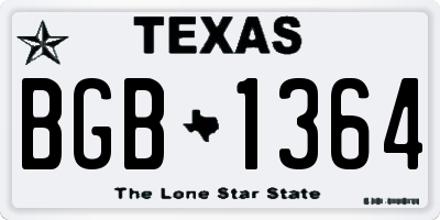 TX license plate BGB1364