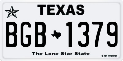TX license plate BGB1379