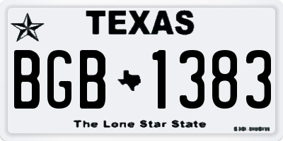 TX license plate BGB1383