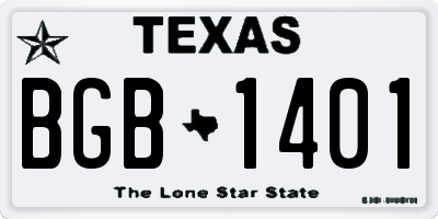 TX license plate BGB1401