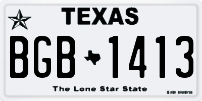 TX license plate BGB1413
