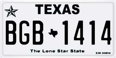 TX license plate BGB1414