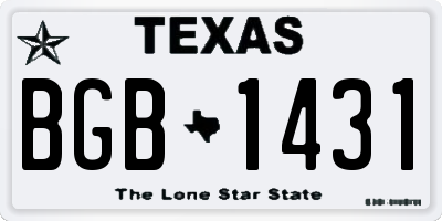 TX license plate BGB1431