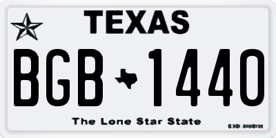 TX license plate BGB1440