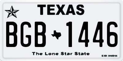 TX license plate BGB1446