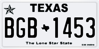 TX license plate BGB1453