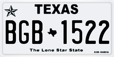 TX license plate BGB1522