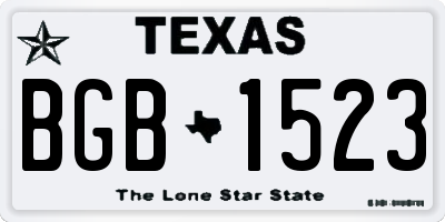 TX license plate BGB1523