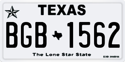 TX license plate BGB1562
