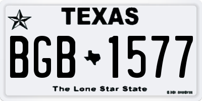 TX license plate BGB1577