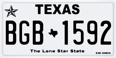 TX license plate BGB1592