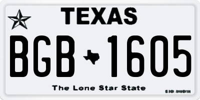 TX license plate BGB1605