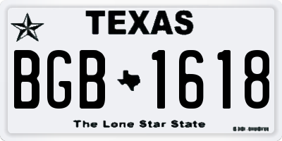 TX license plate BGB1618