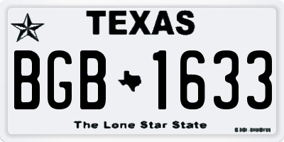 TX license plate BGB1633