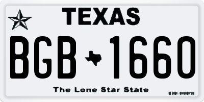 TX license plate BGB1660