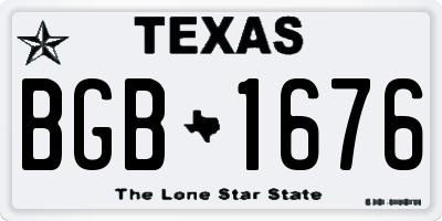 TX license plate BGB1676