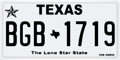 TX license plate BGB1719