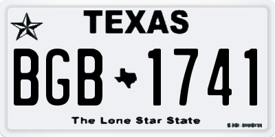 TX license plate BGB1741
