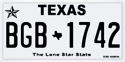 TX license plate BGB1742